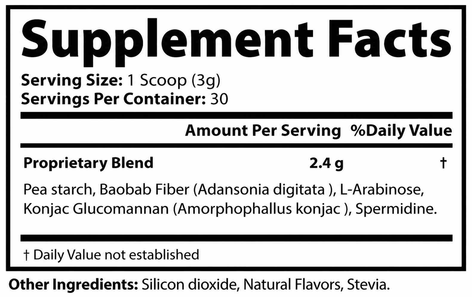 BrainLive Supplement Facts