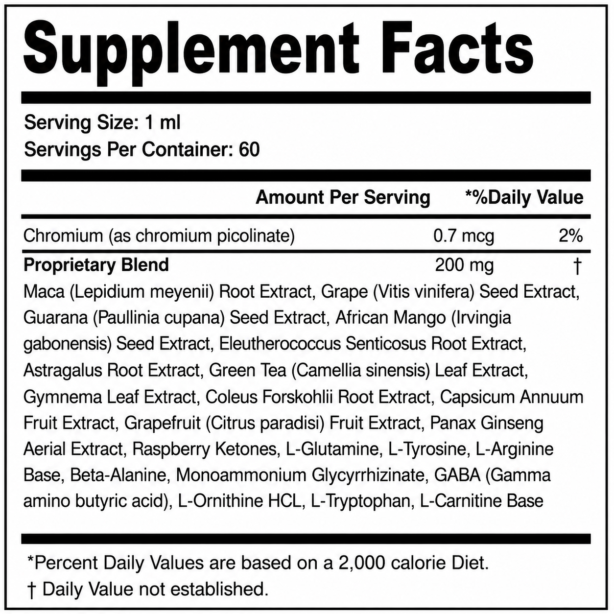 Lipo Flow Supplement Fact