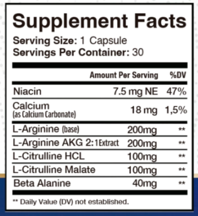 MemoClear Supplement Fact